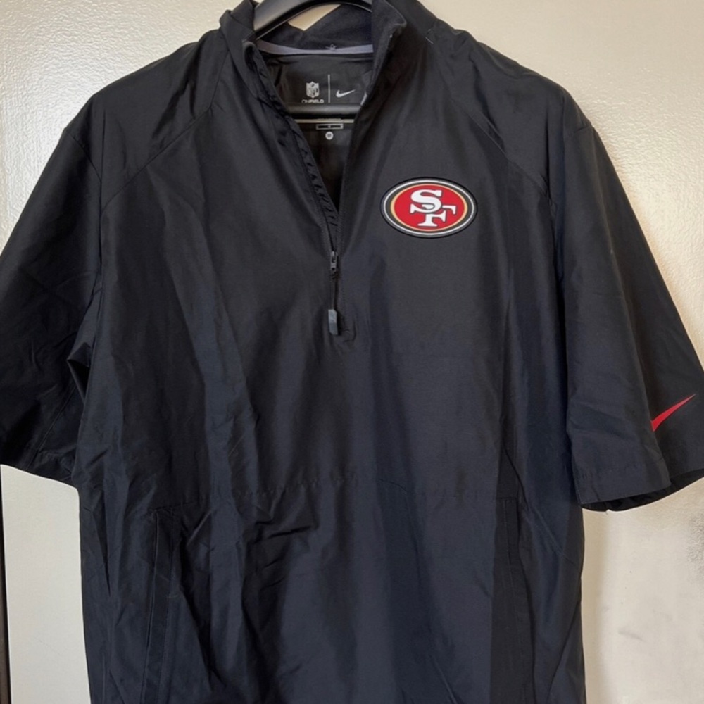 Nike SF San Francisco 49ers NFL On Field Apparel Quarter Zip Short Sleeve Sz XXL